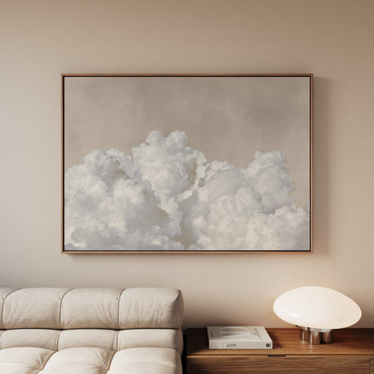 Dream On Framed Canvas Art - Horizontal / Beige