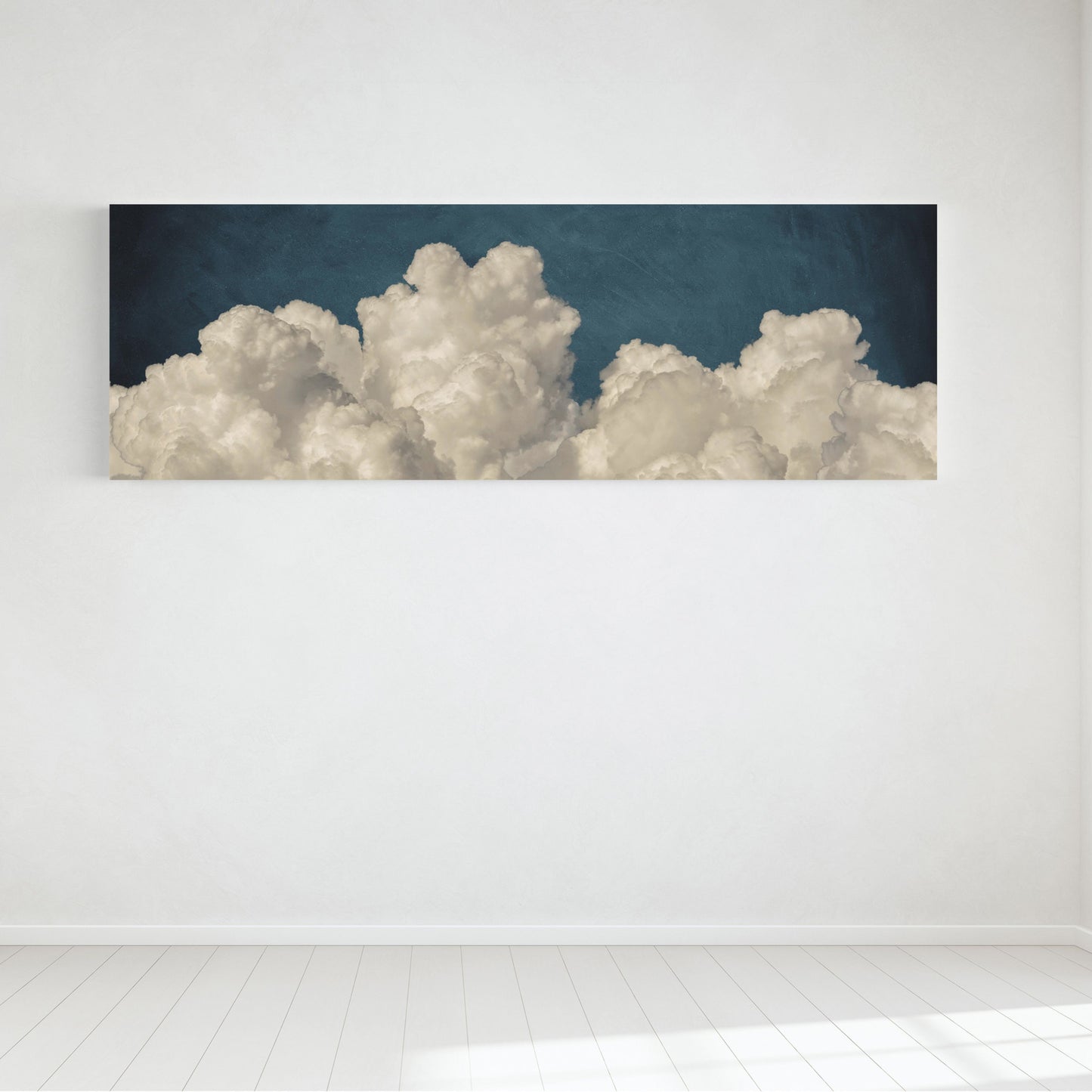 Dream On Framed Canvas - Vintage Blue / Panoramic