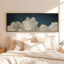 Dream On Framed Canvas - Vintage Blue / Panoramic