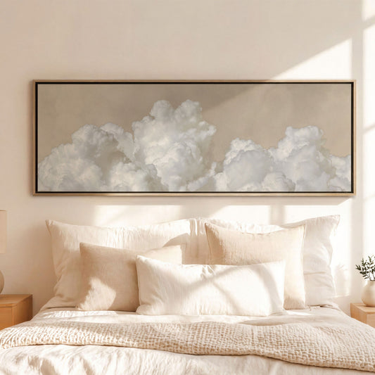 Dream On Framed Canvas - Neutral / Panoramic