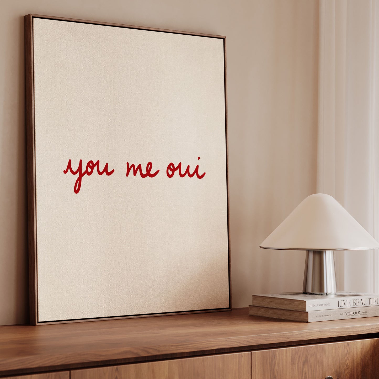 You Me Oui Framed Canvas - Red