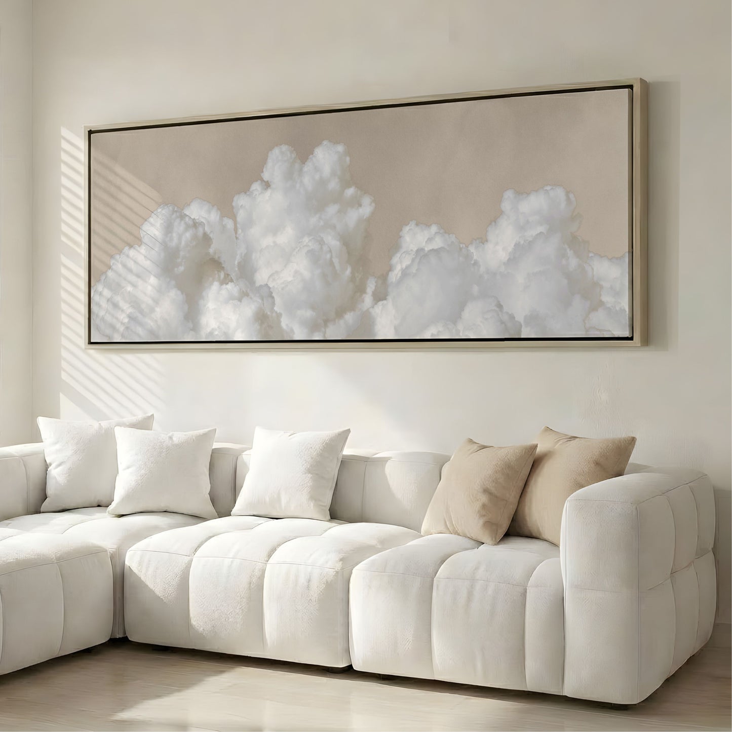 Dream On Framed Canvas - Neutral / Panoramic