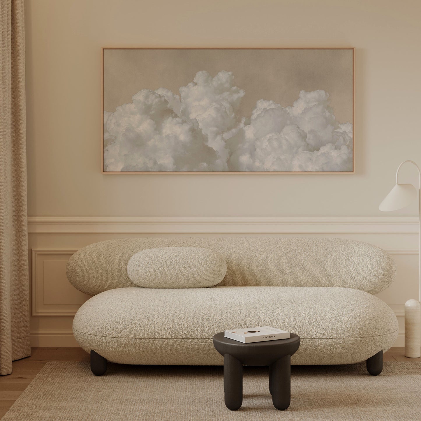 Dream On Framed Canvas - Neutral / Panoramic