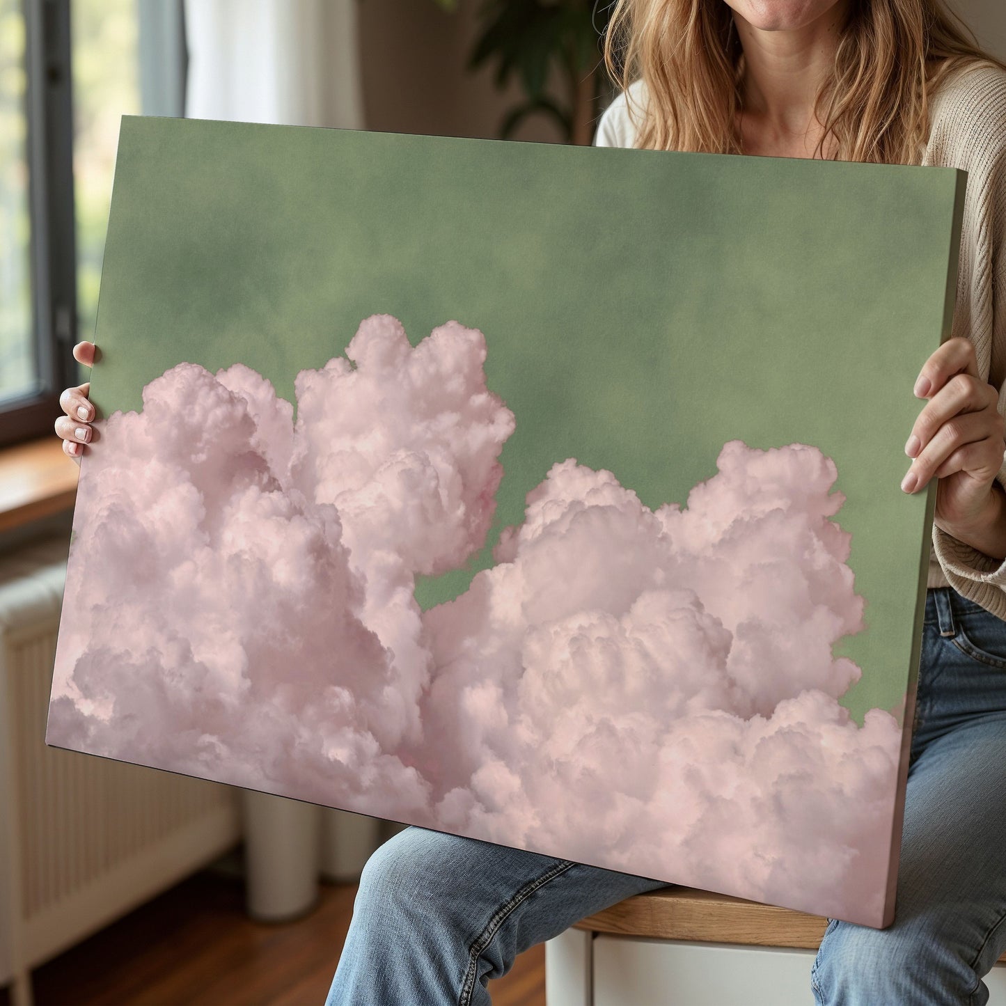 Dream On Framed Canvas - Strawberry Matcha / Horizontal