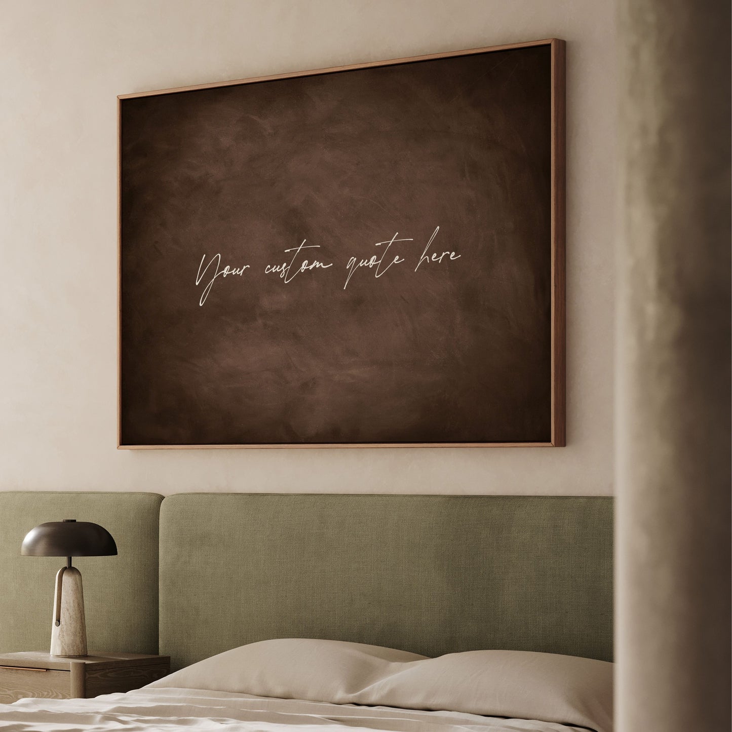 Custom Quote Framed Canvas - Espresso / Horizontal