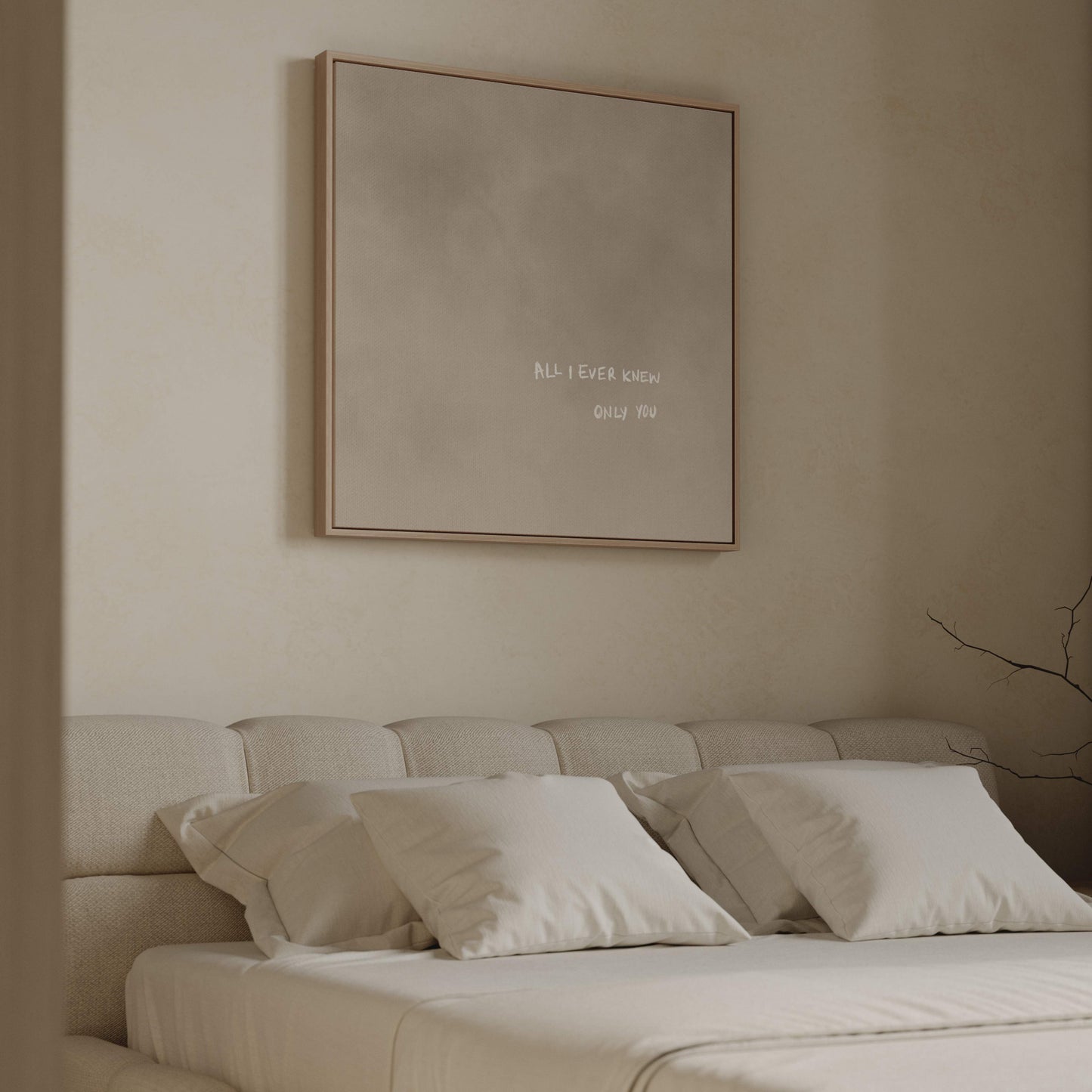 All I Ever Knew Square Framed Canvas - Neutral