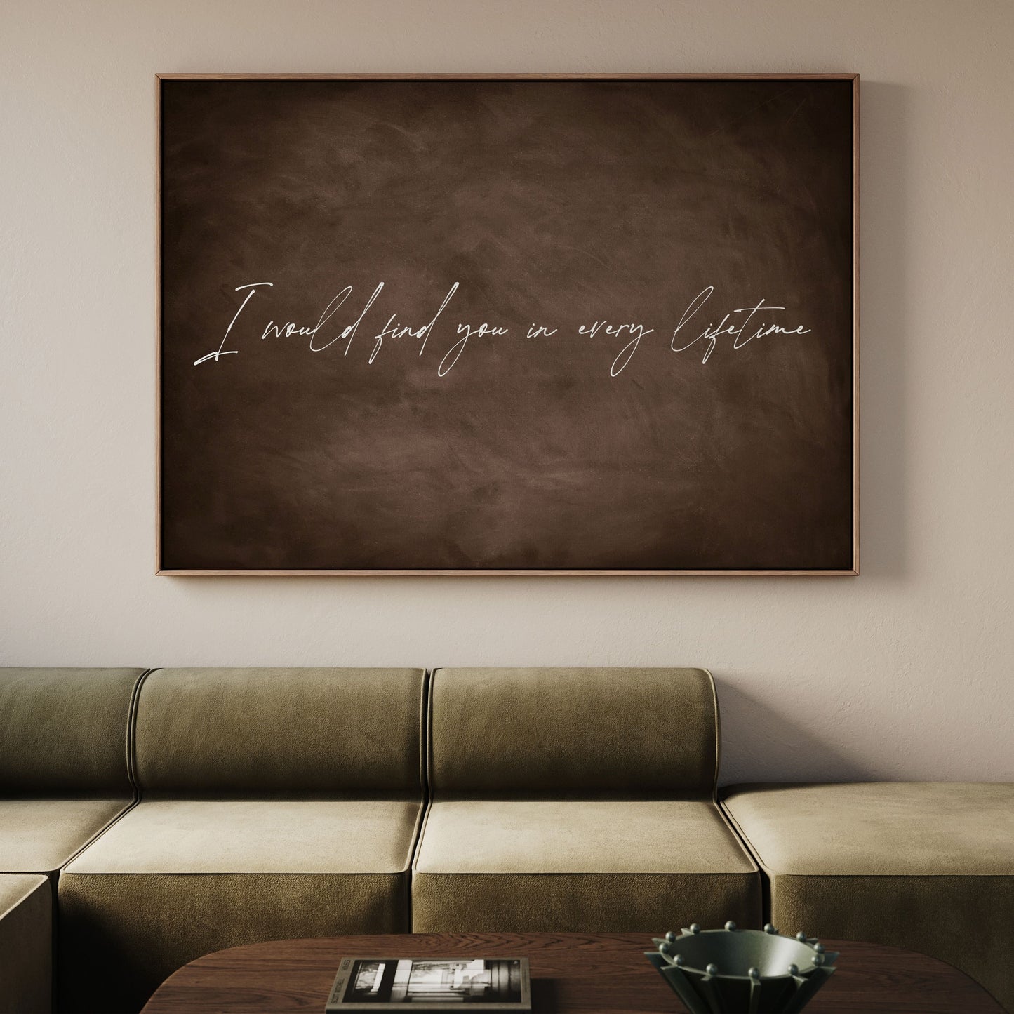 Custom Quote Framed Canvas - Espresso / Horizontal