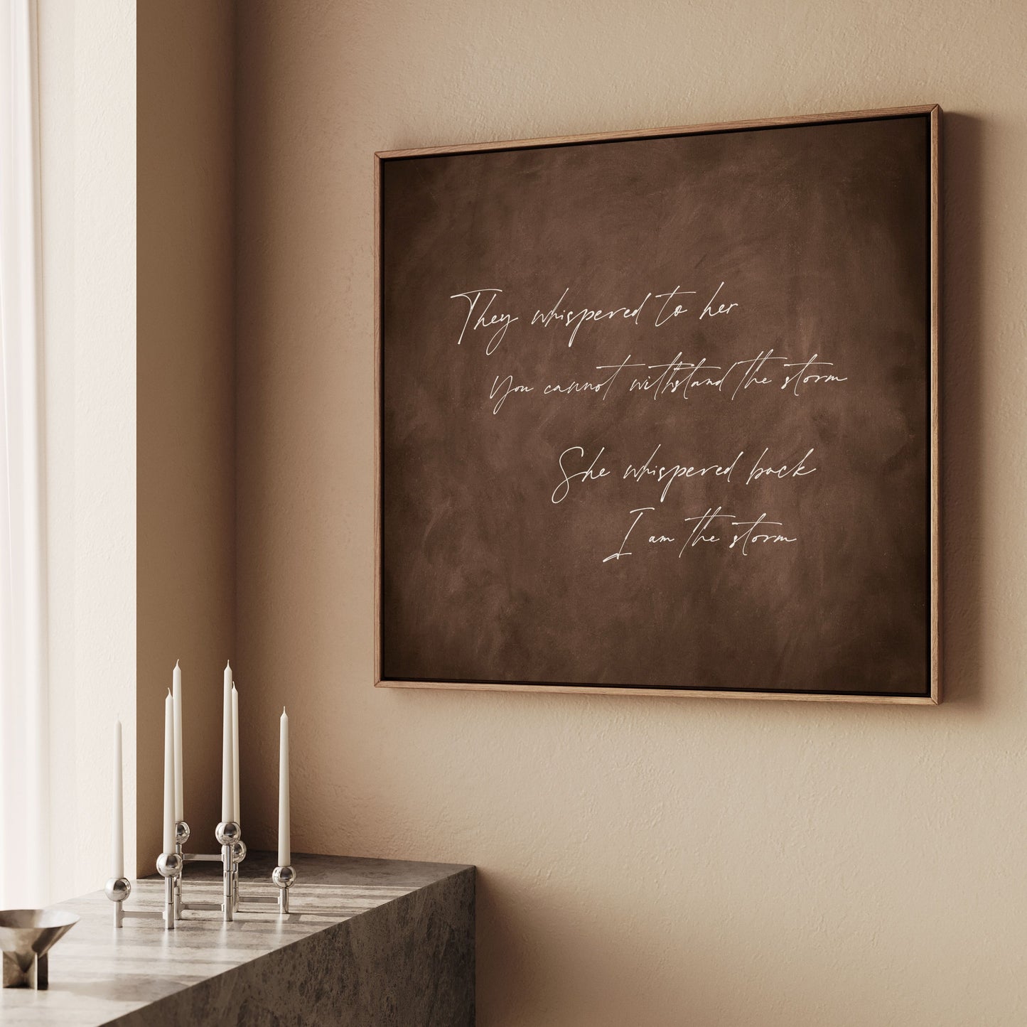 I am the Storm Square Canvas - Espresso