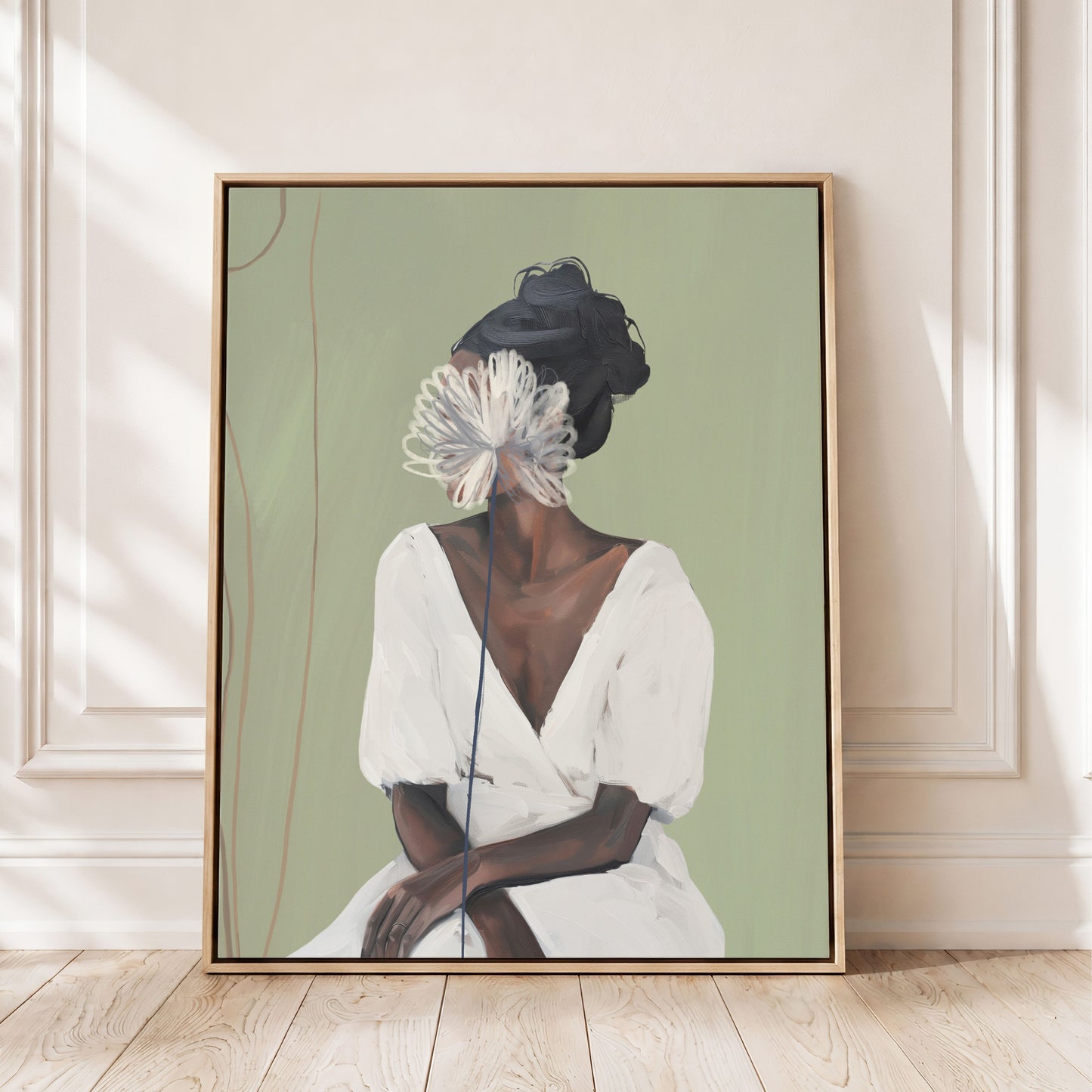 Rosa Framed Canvas - Sage