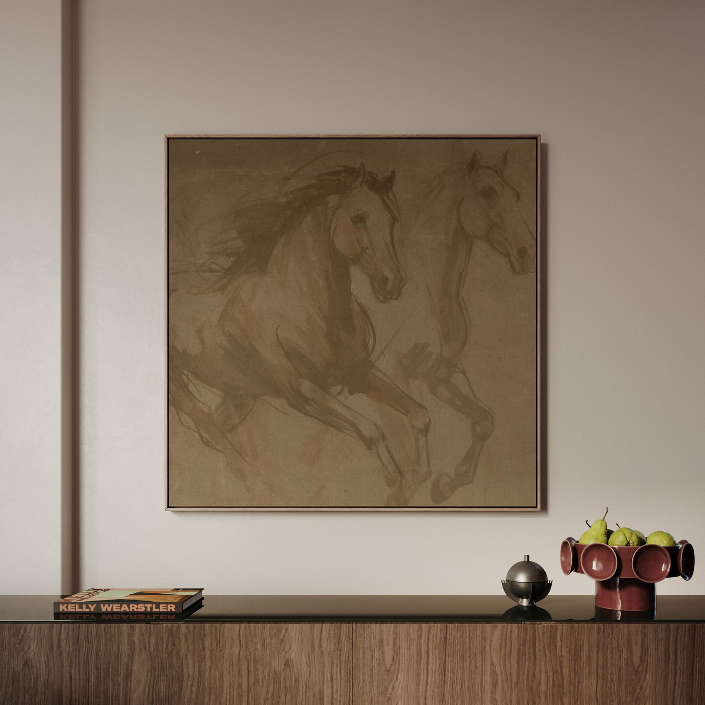 Wild Horses Square Framed Canvas Duo