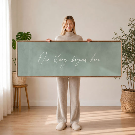 Custom Quote Framed Canvas - Sage