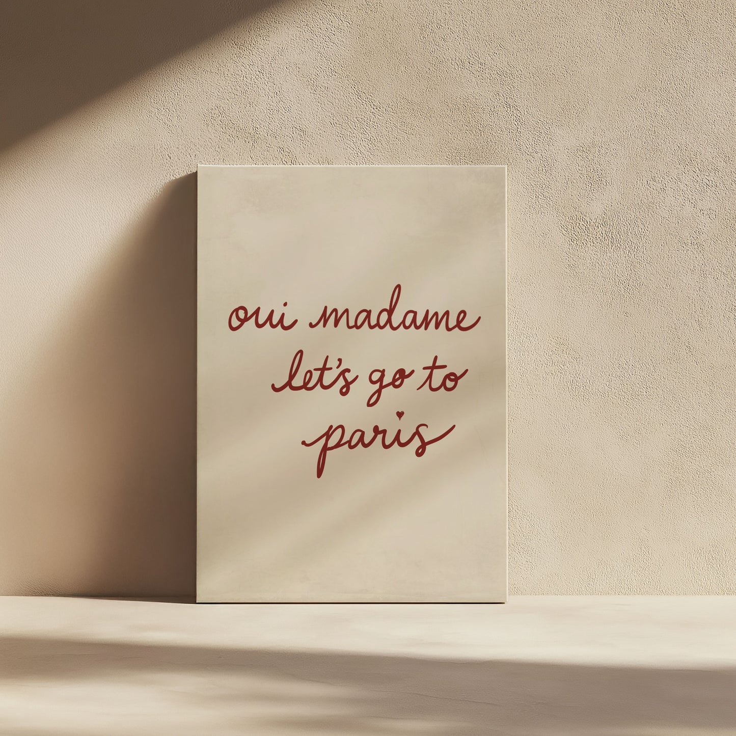 Oui Madamme Framed Canvas - Red / Beige