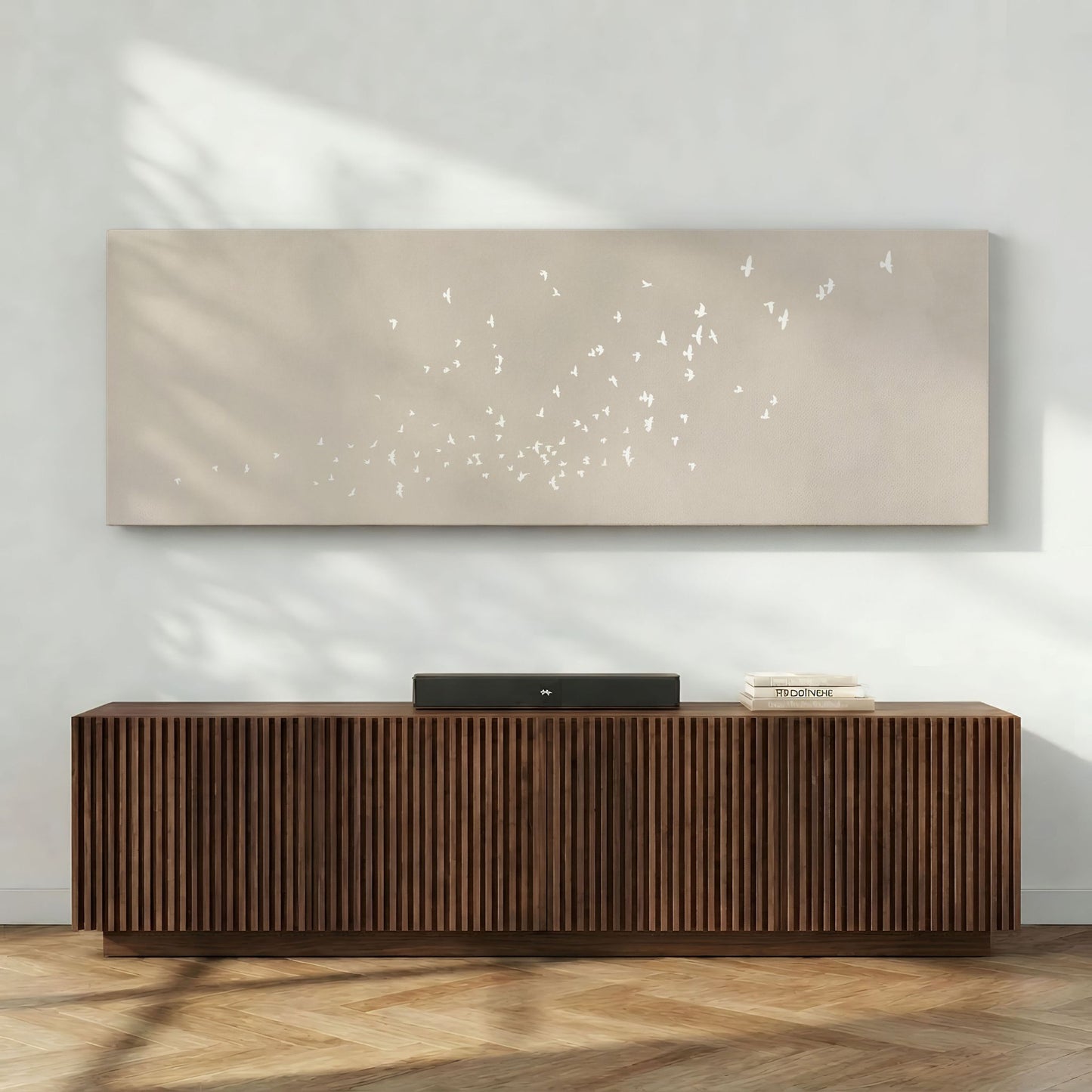 Flock Framed Canvas - Neutral / Panoramic
