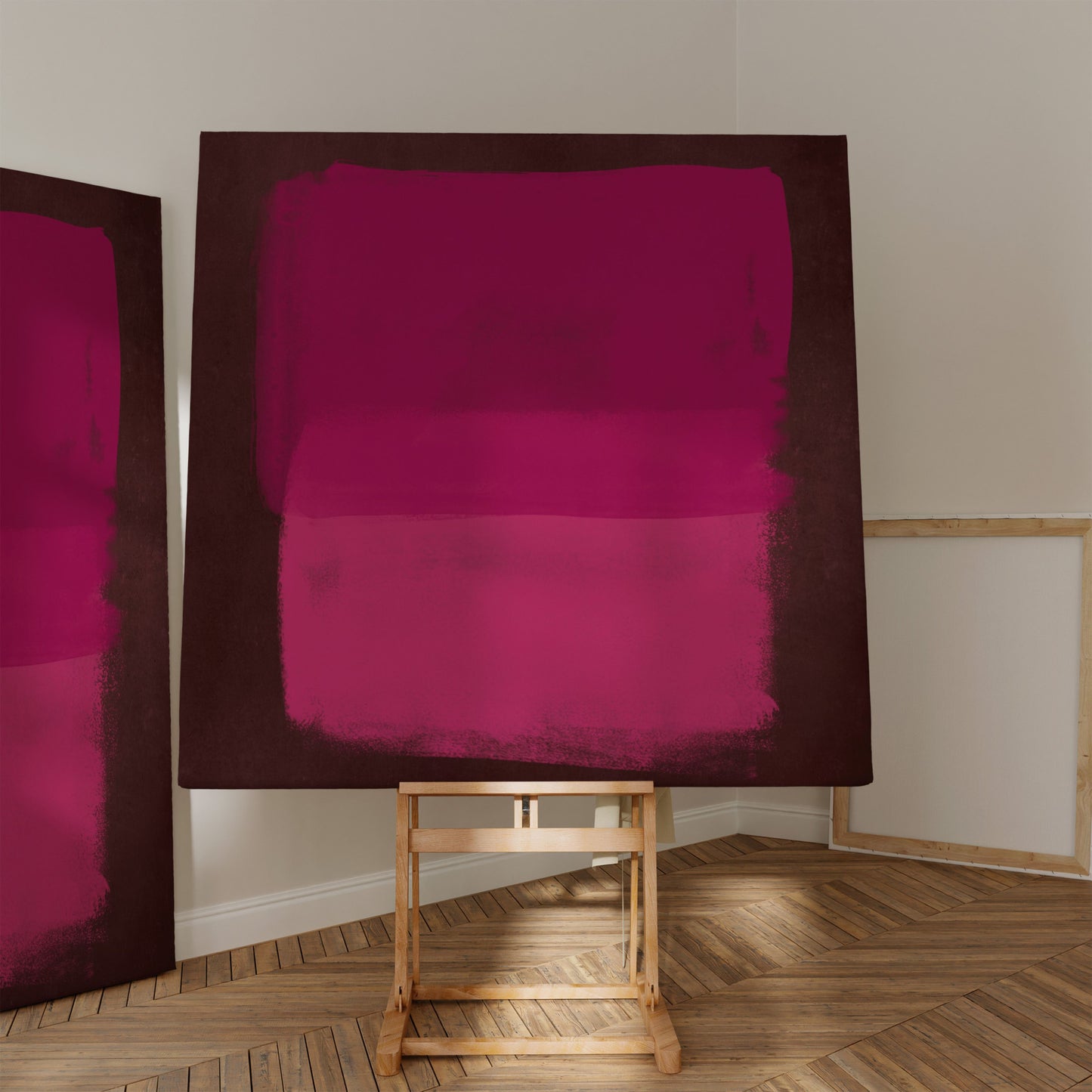 Rapture Square Framed Canvas - Magenta