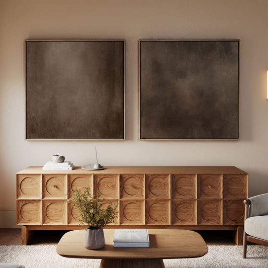 Espresso Noir Square Framed Canvas Duo