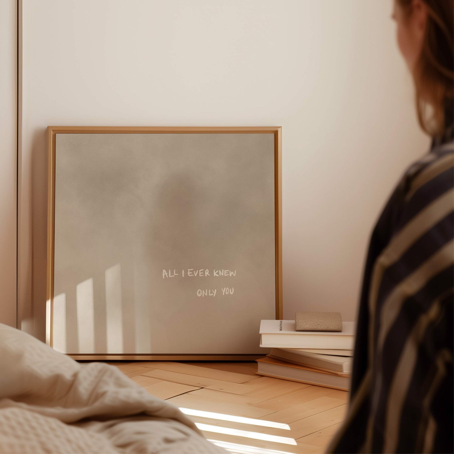 All I Ever Knew Square Framed Canvas - Neutral