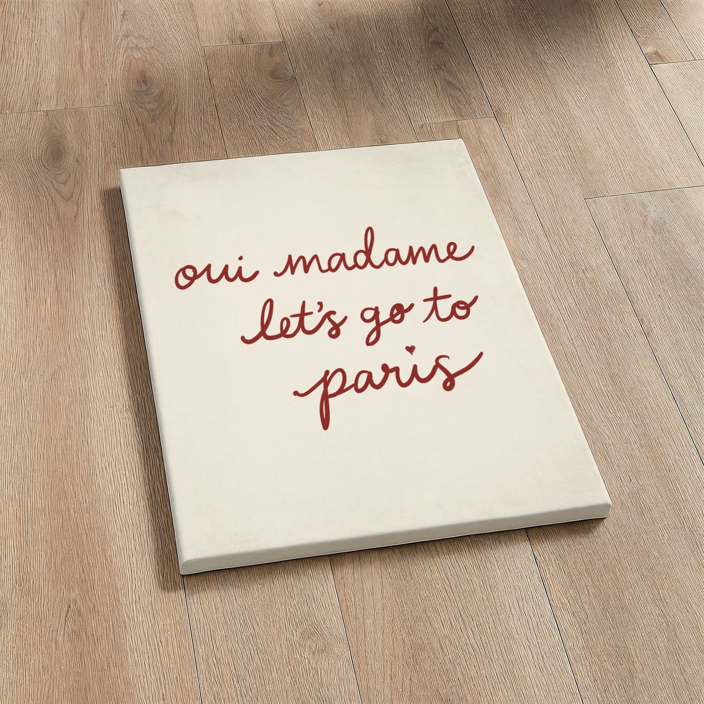 Oui Madamme Framed Canvas - Red / Beige