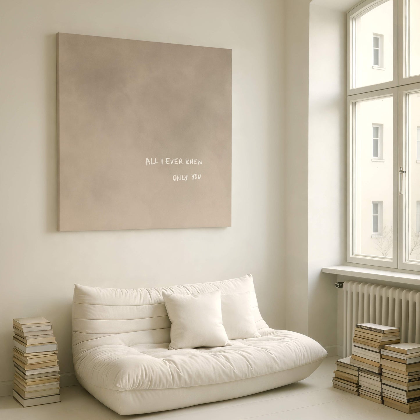 All I Ever Knew Square Framed Canvas - Neutral