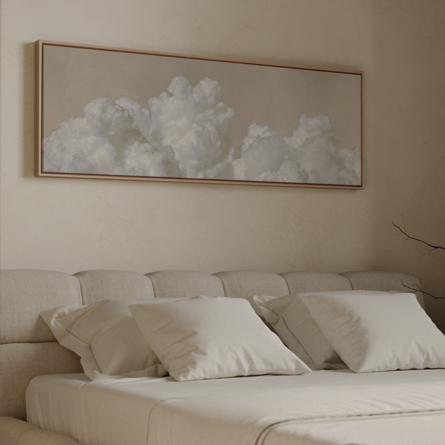 Dream On Framed Canvas - Neutral / Panoramic