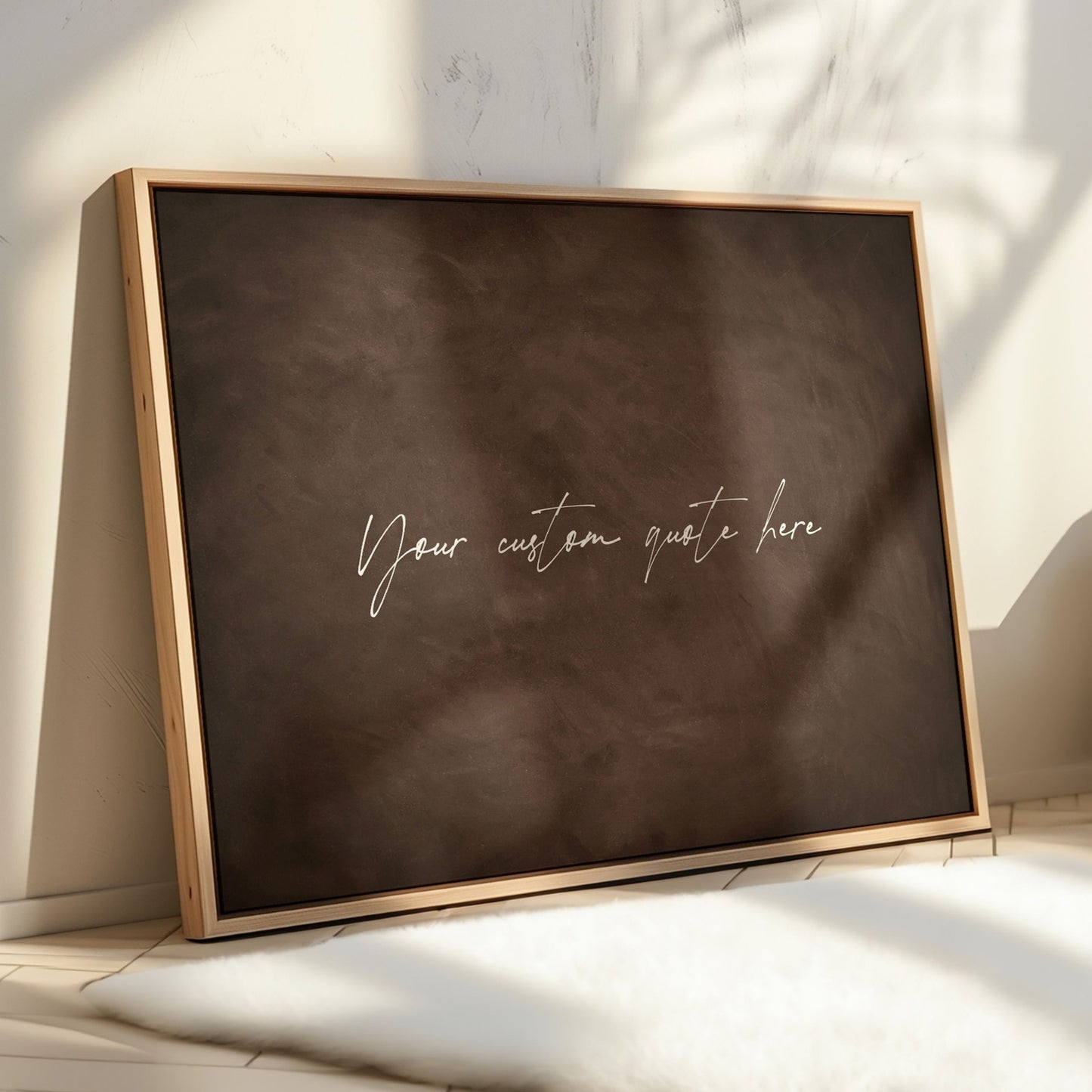 Custom Quote Framed Canvas - Espresso / Horizontal