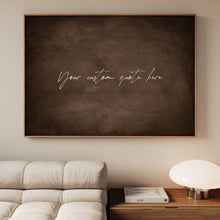 Custom Quote Framed Canvas - Espresso / Horizontal