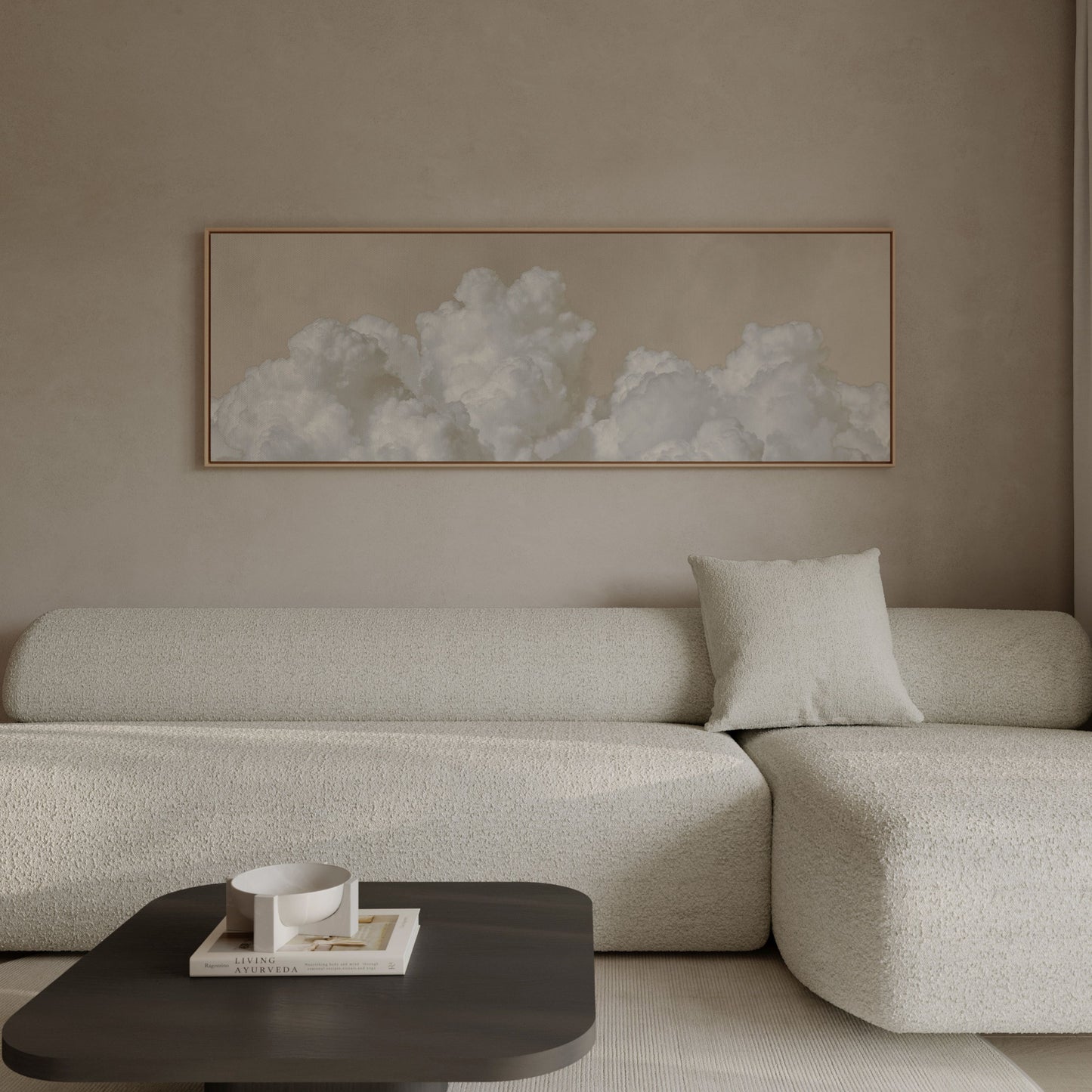 Dream On Framed Canvas - Neutral / Panoramic