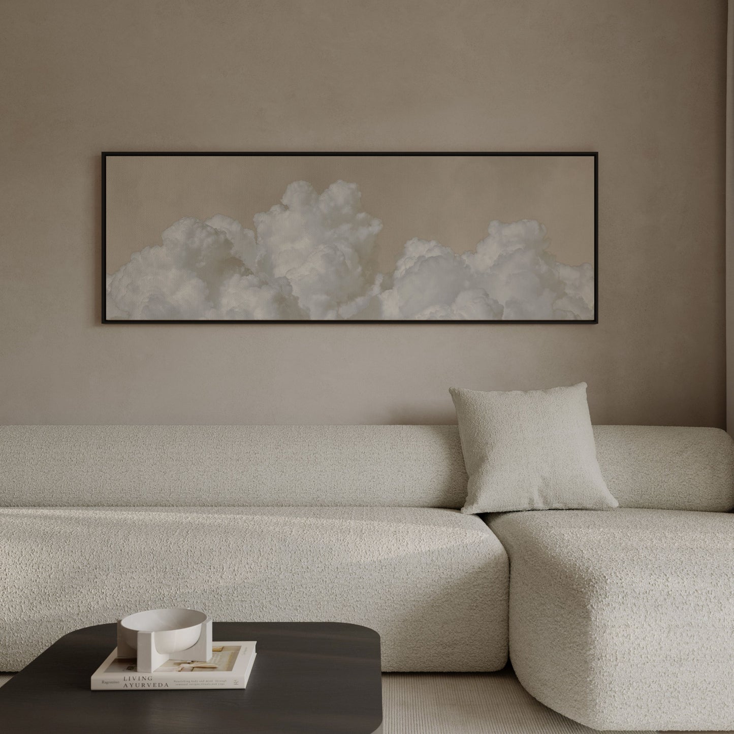 Dream On Framed Canvas - Neutral / Panoramic