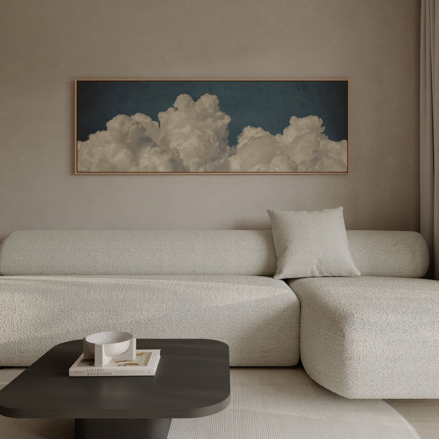 Dream On Framed Canvas - Vintage Blue / Panoramic