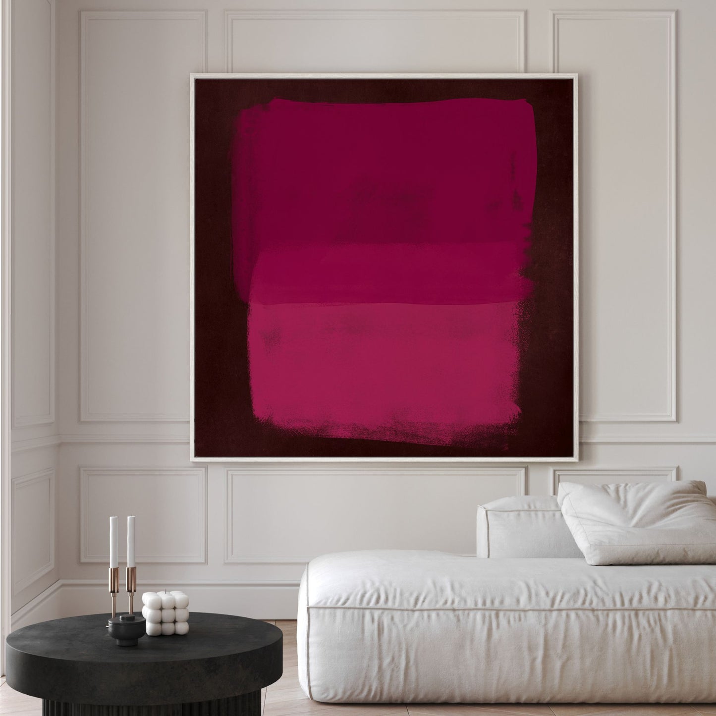 Rapture Square Framed Canvas - Magenta