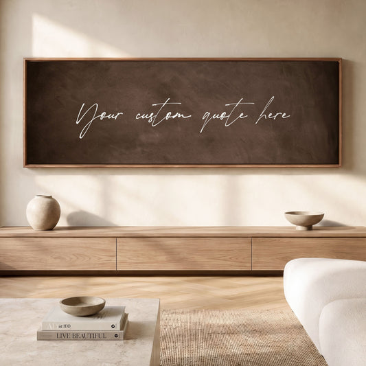 Custom Quote Framed Canvas - Espresso