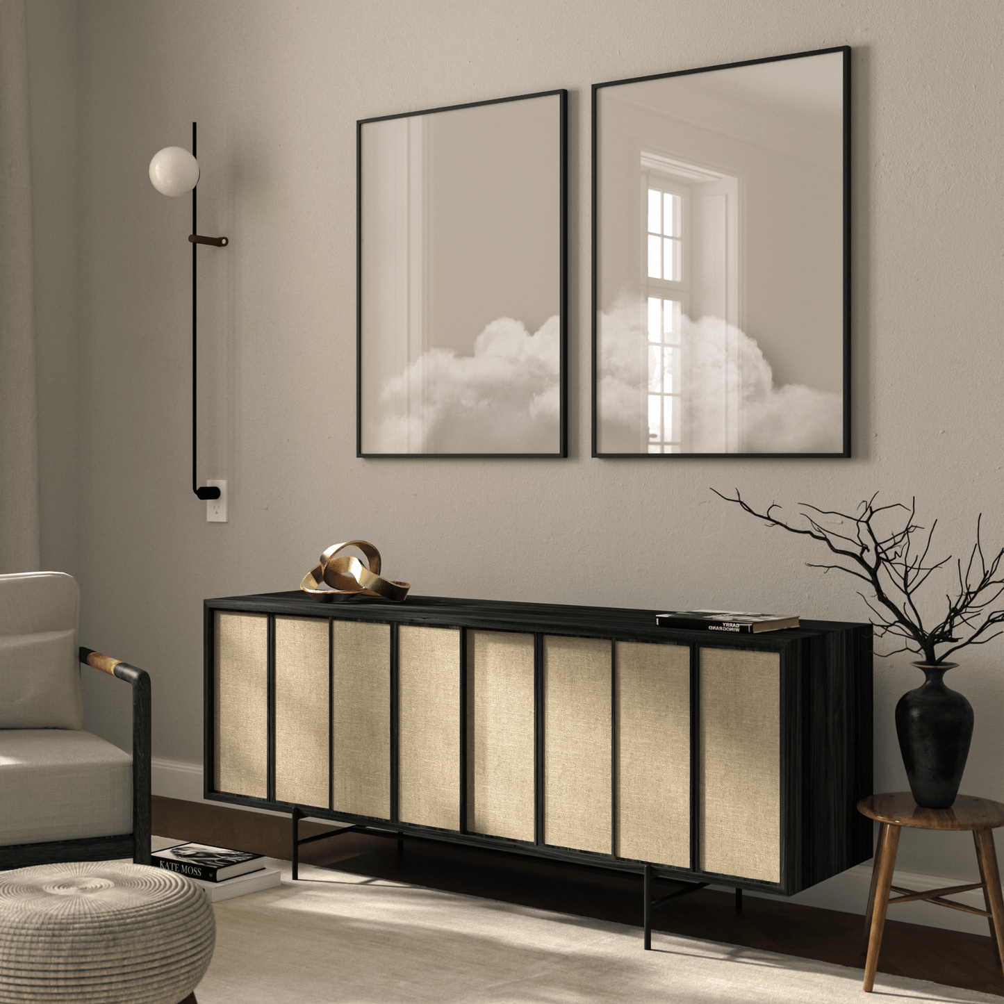 Above The Clouds Duo - Beige - AureousHome
