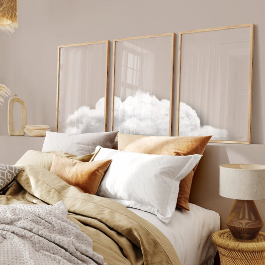 Above The Clouds Trio - Beige - AureousHome