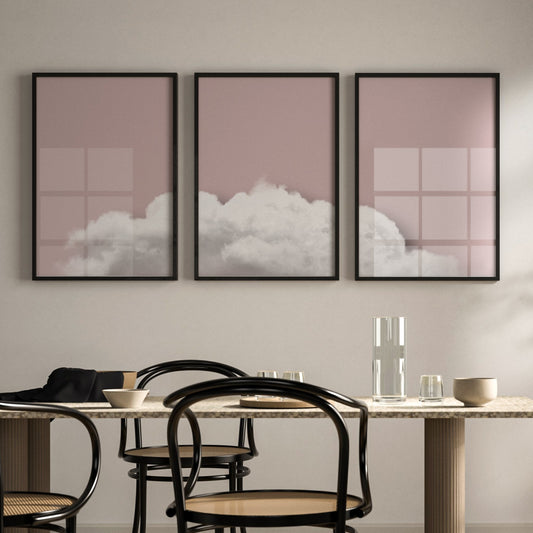 Above The Clouds Trio - Blush - AureousHome
