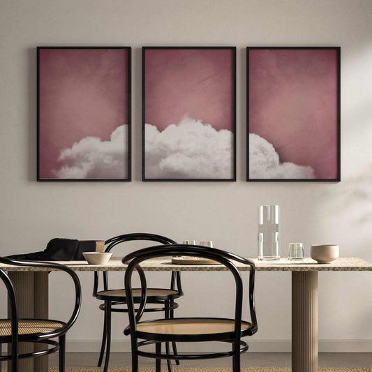 Above the Clouds Trio - Dusky Pink - AureousHome