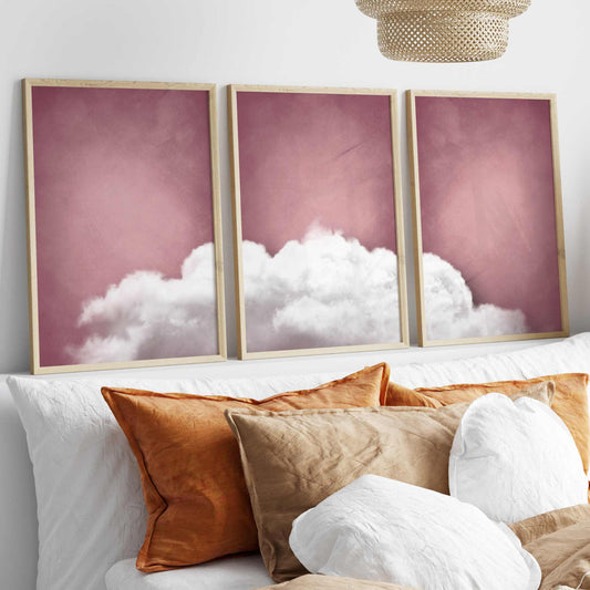Above the Clouds Trio - Dusky Pink - AureousHome