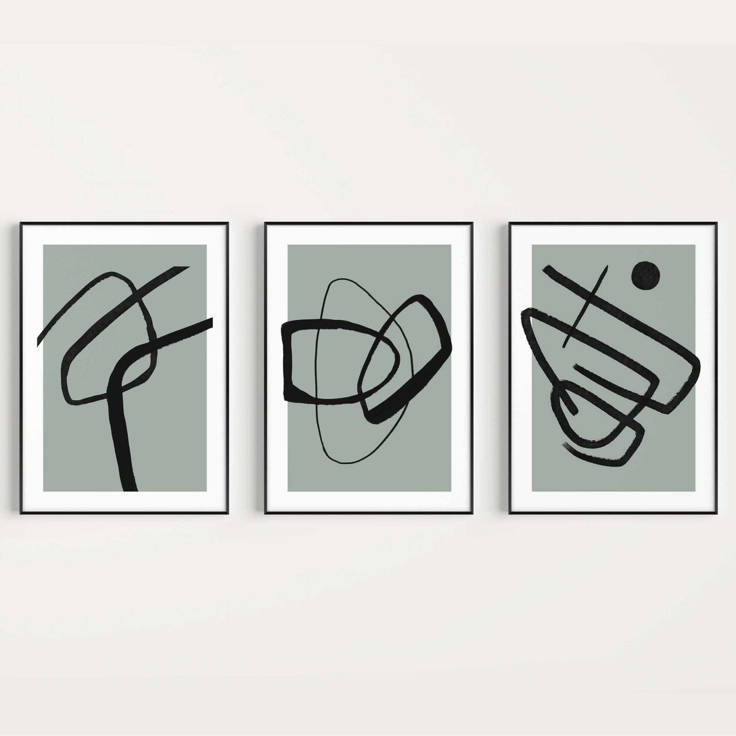 Abstract Form Trio - Sage - AureousHome