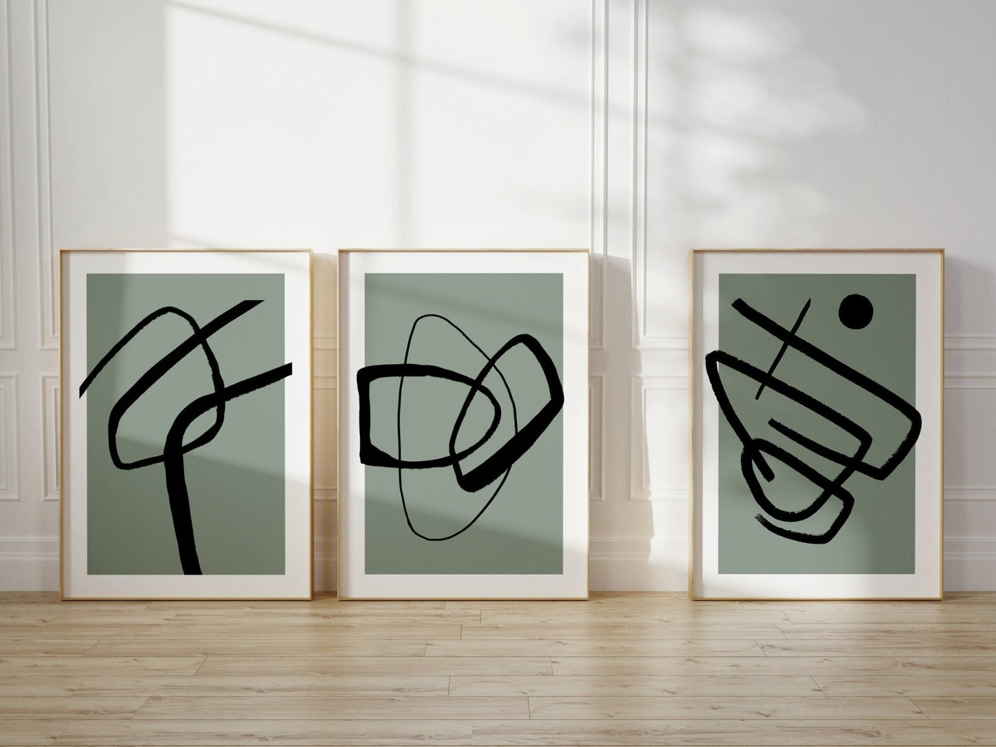 Abstract Form Trio - Sage