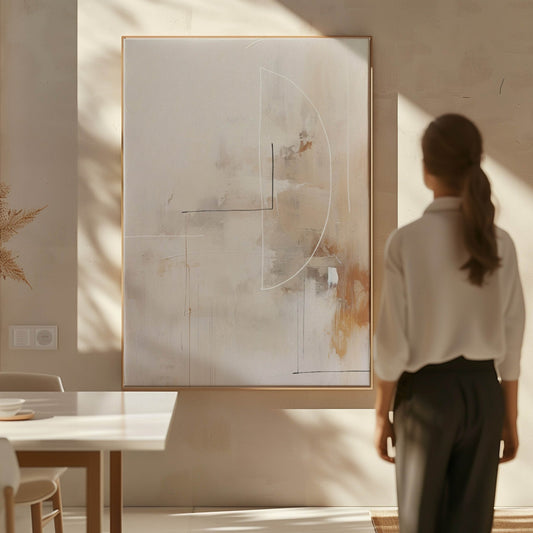 Akito Framed Canvas - Neutral - AureousHome
