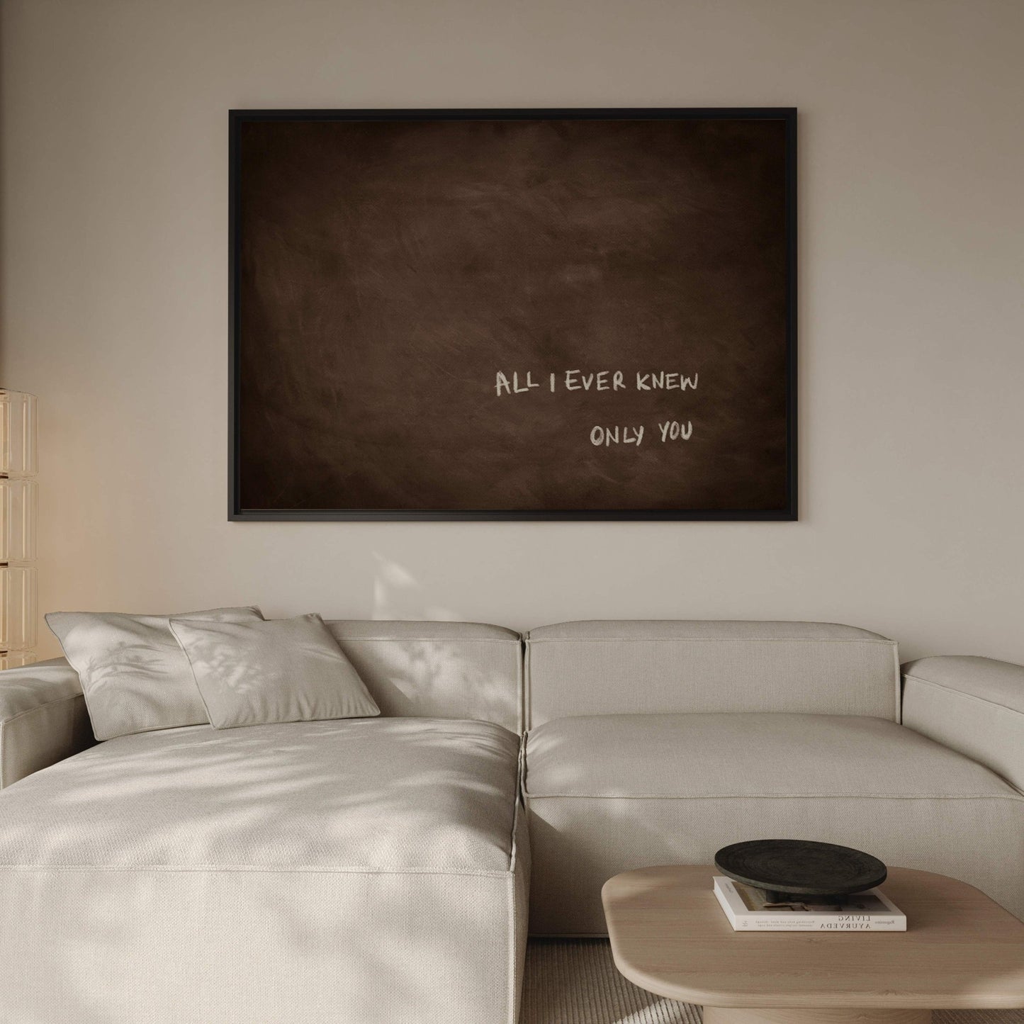 All I Ever Knew Only You Framed Canvas - Espresso / Horizontal - AureousHome