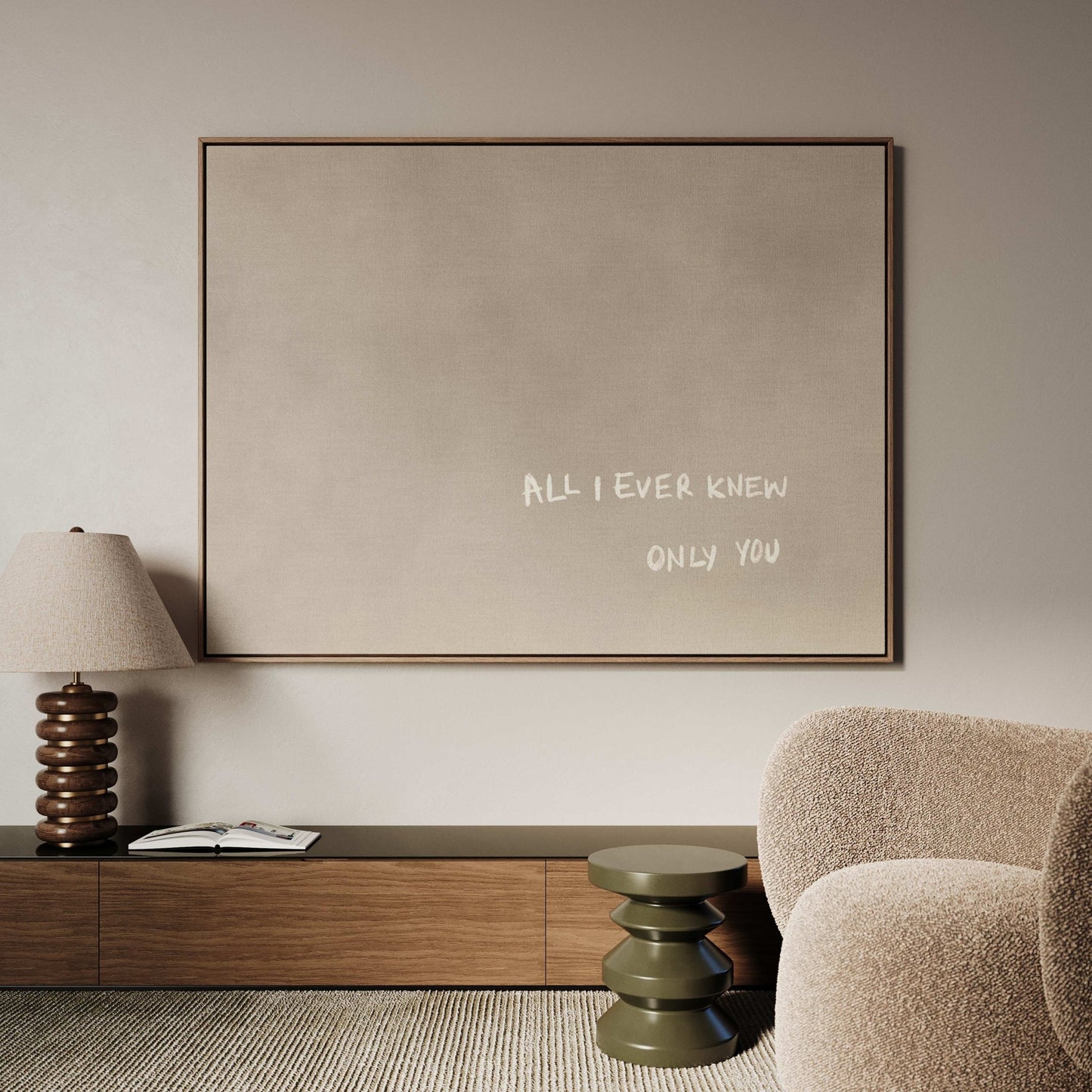 All I Ever Knew Only You Framed Canvas - Neutral / Horizontal - AureousHome
