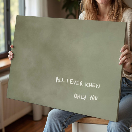All I Ever Knew Only You Framed Canvas - Olive / Horizontal - AureousHome