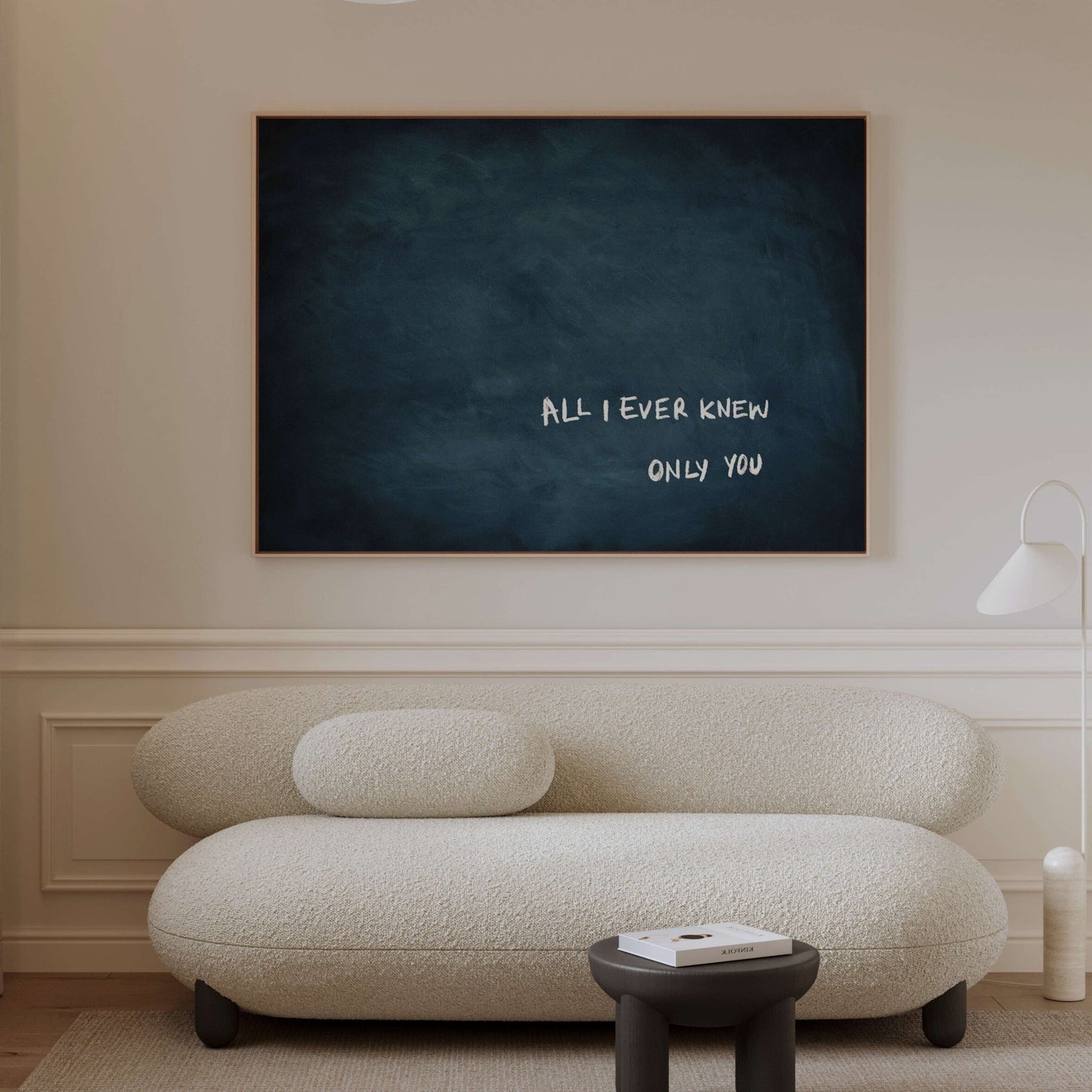 All I Ever Knew Only You Framed Canvas - Vintage Blue / Horizontal - AureousHome