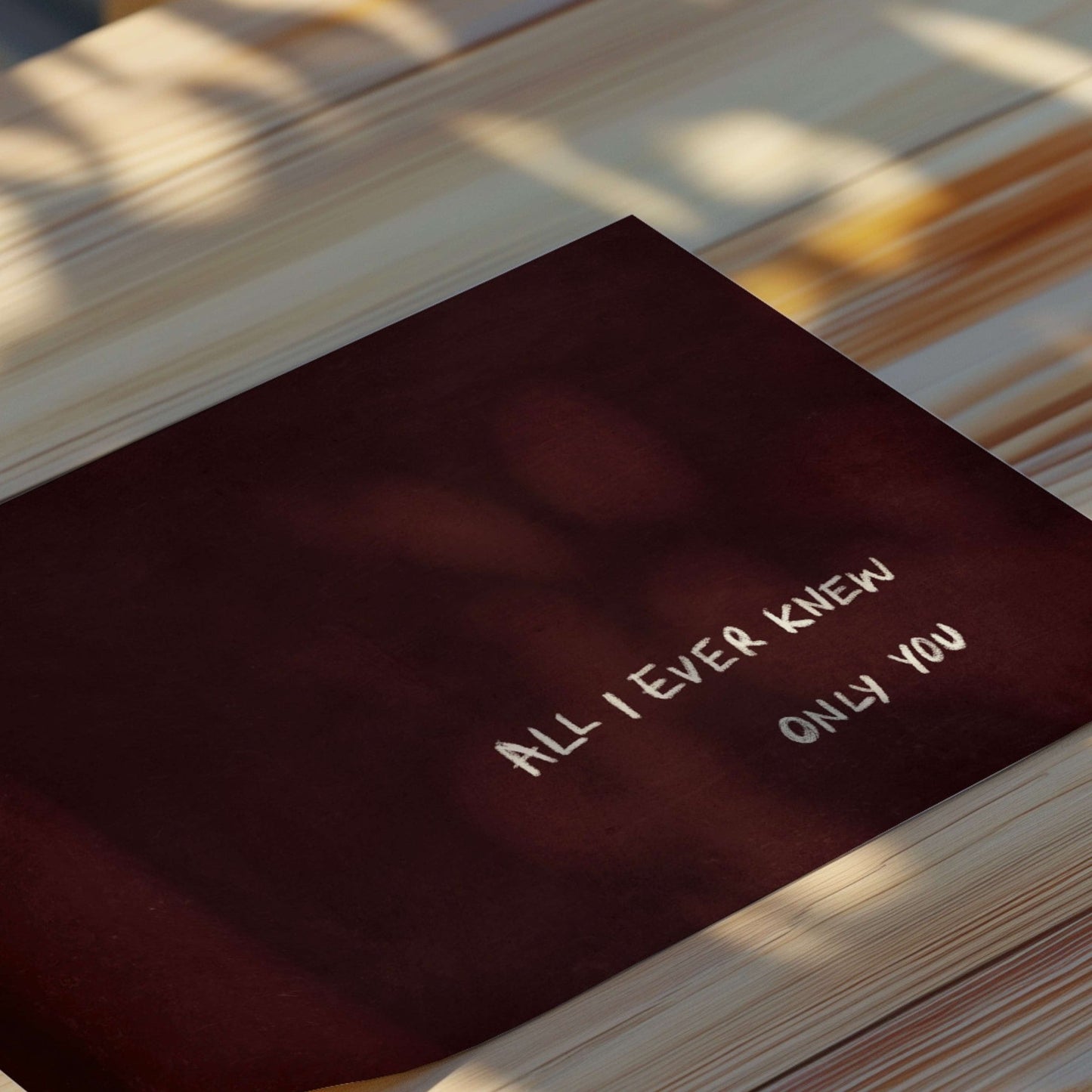 All I Ever Knew, Only You - Horizontal / Burgundy - AureousHome