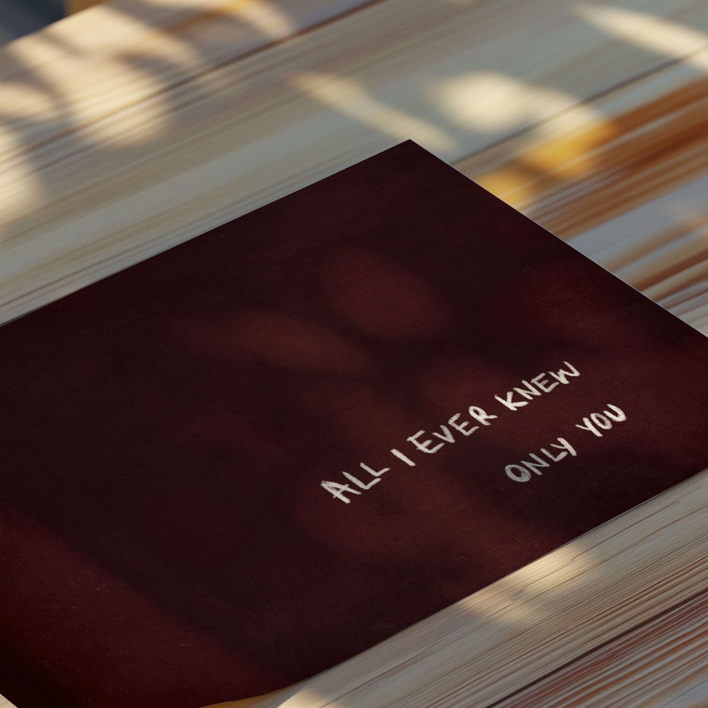 All I Ever Knew, Only You - Horizontal / Burgundy - AureousHome