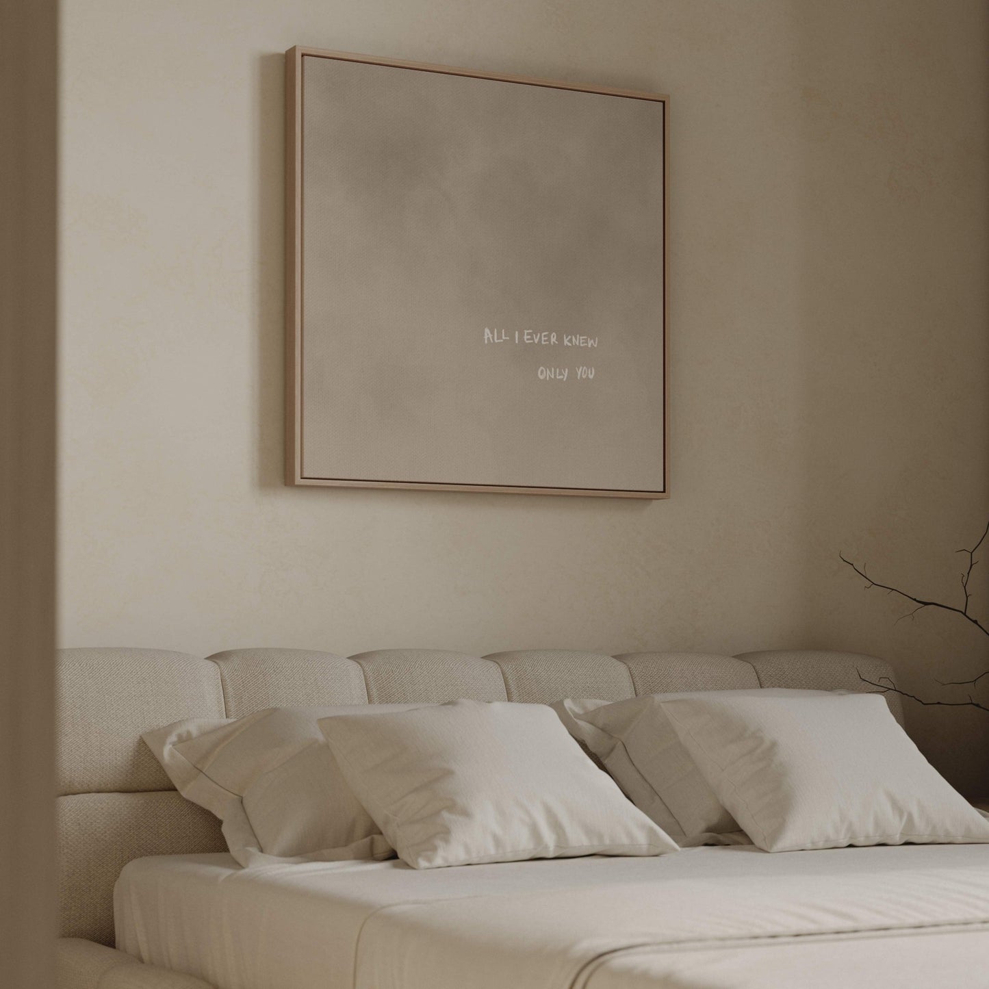 All I Ever Knew Square Framed Canvas - Neutral - AureousHome