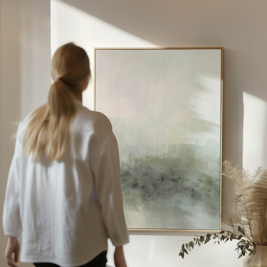 Artemis Framed Canvas - Sage - AureousHome