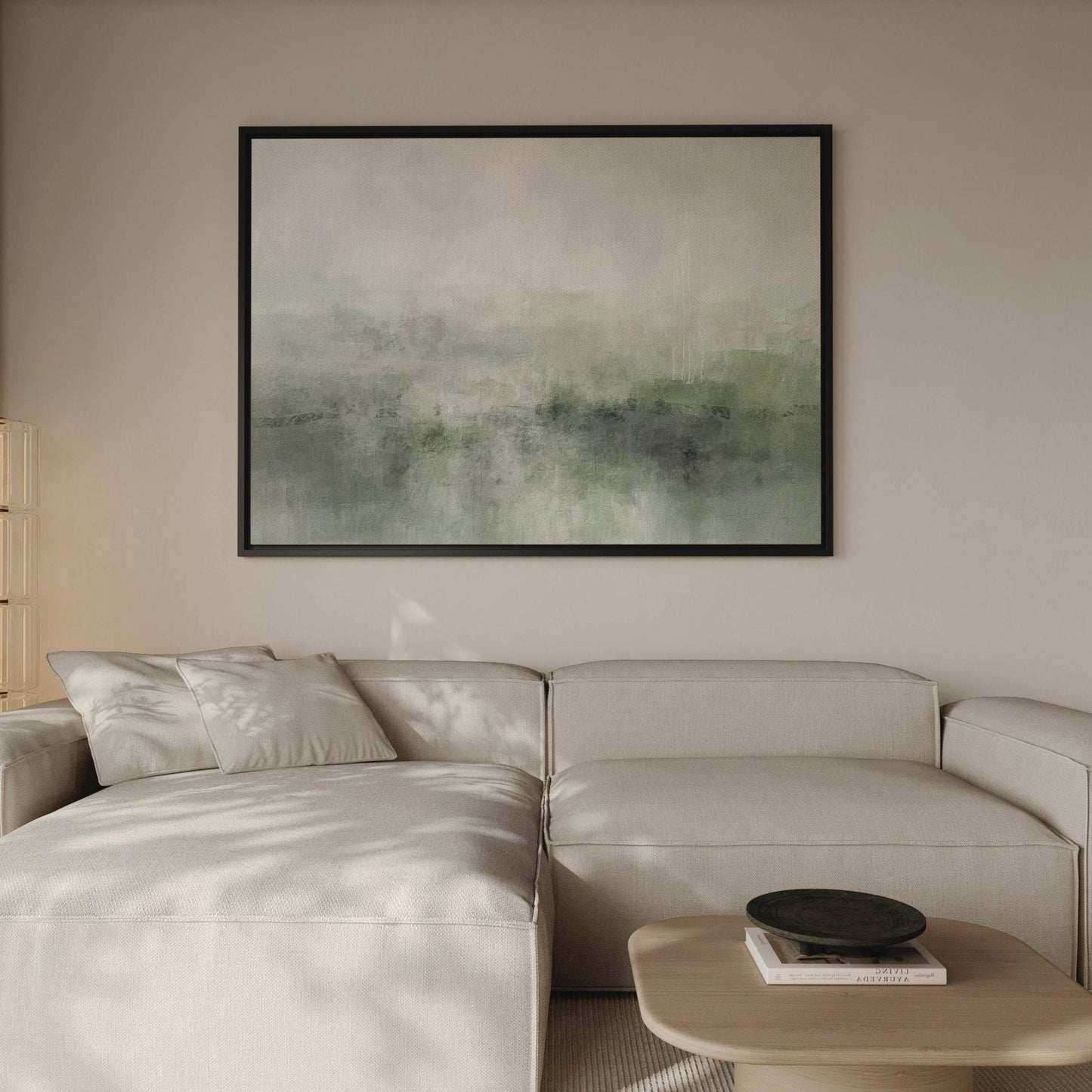Artemis Framed Canvas - Sage / Horizontal - AureousHome