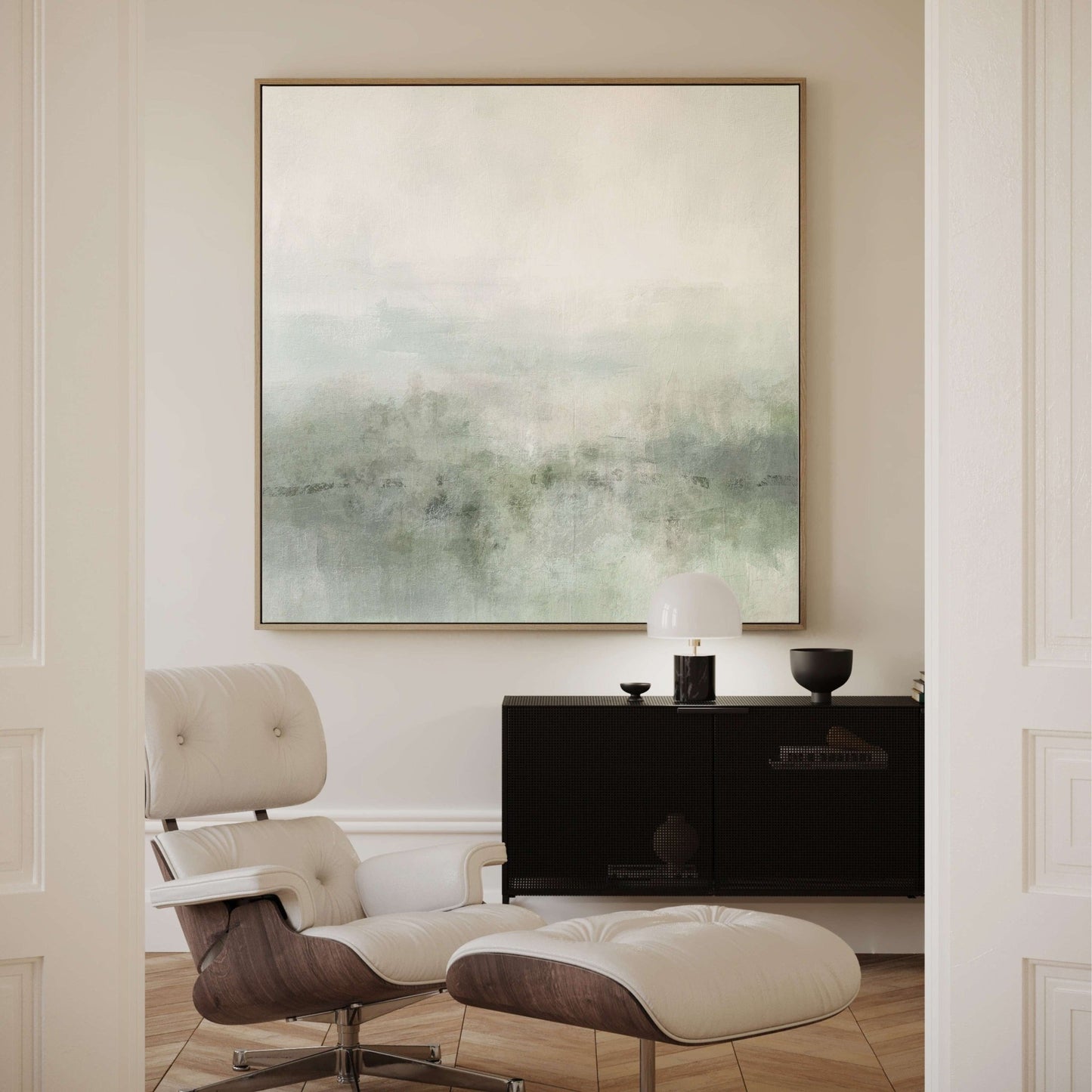 Artemis Framed Canvas - Sage / Square - AureousHome