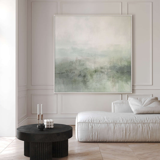 Artemis Framed Canvas - Sage / Square - AureousHome