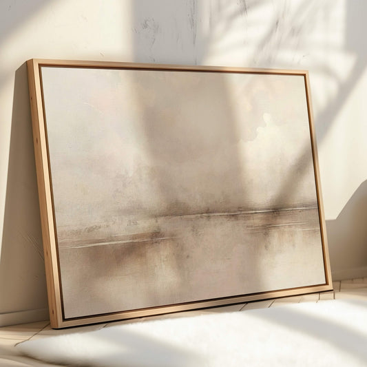 Extra large neutral landscape framed canvas wall art - horizontal